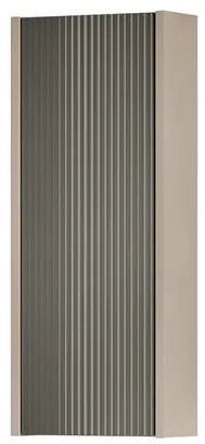 Pensile bagno Niwa laccato opaco sabbia con vetro grigio carbone, 1 anta apertura da sinistra P 17 x L 30 x H 78.5 cm
