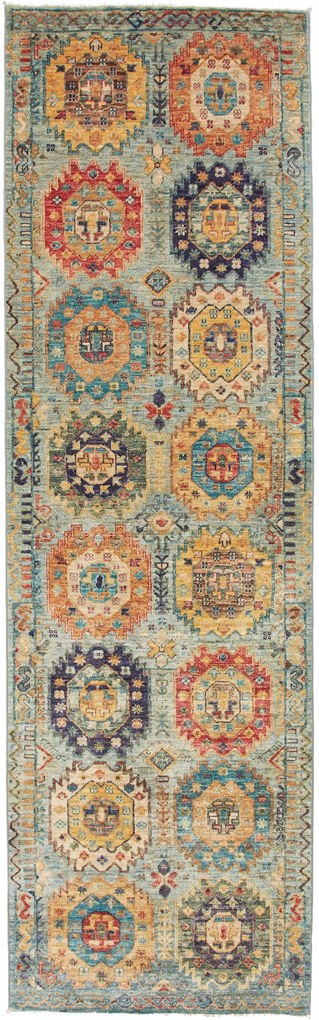 Samarkand Tappeto orientale 80x270 Grigio (Pakistan) Annodato A Mano