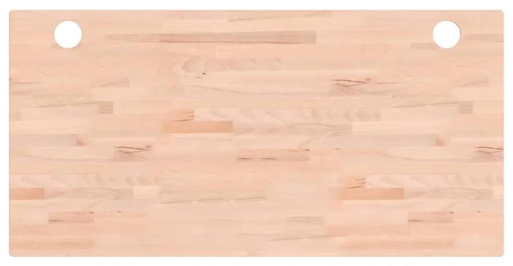 Piano per scrivania 110x55x1,5 cm in legno massello di faggio