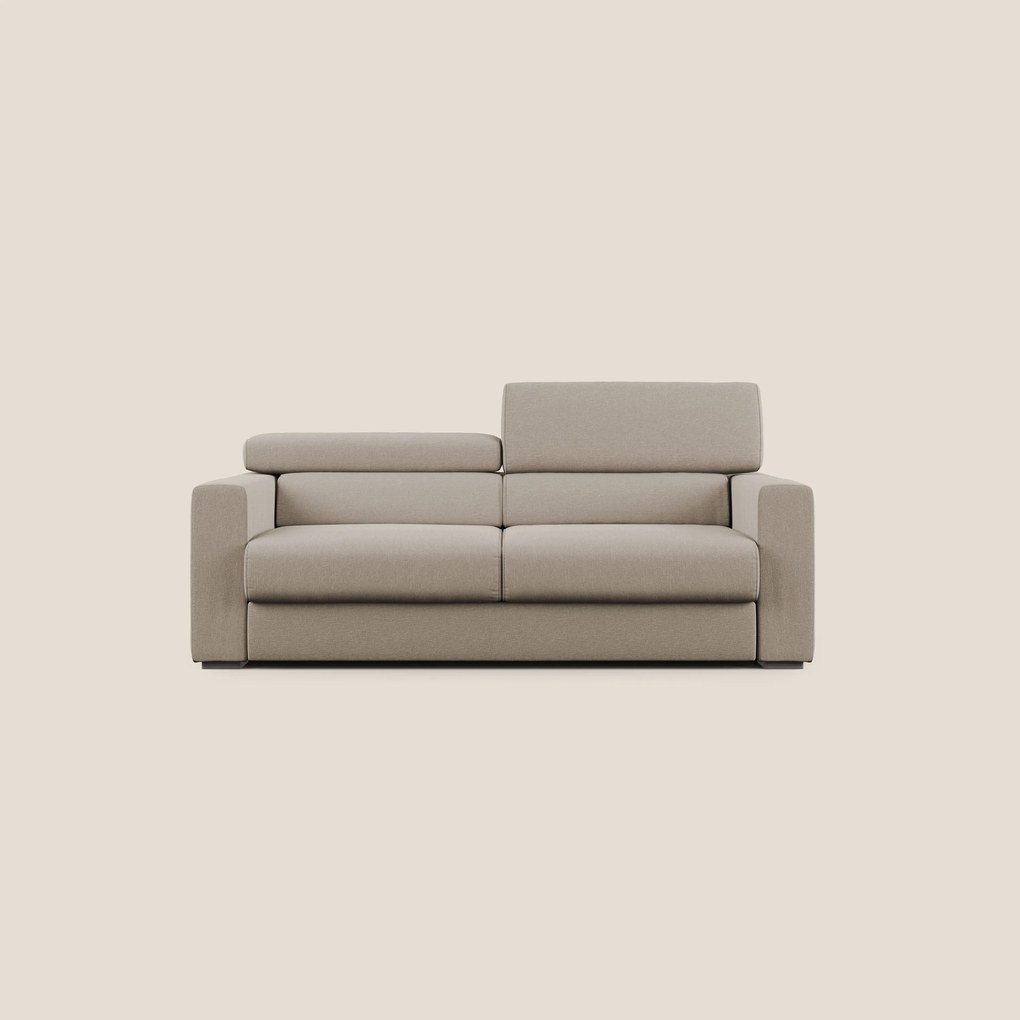 Dylan divano allungabile con pouf estraibile poggiapiedi in tessuto simil cotone impermeabile T13