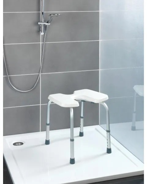 WENKO 206051100-Sgabello SECURA 46x53,5 cm bianco/argento