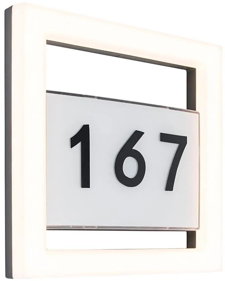 Numero civico a LED ALICE LED/13W/230V IP44 3000K antracite