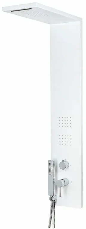 Colonna doccia multifunzione bianco opaco con 4 getti in acciaio inox