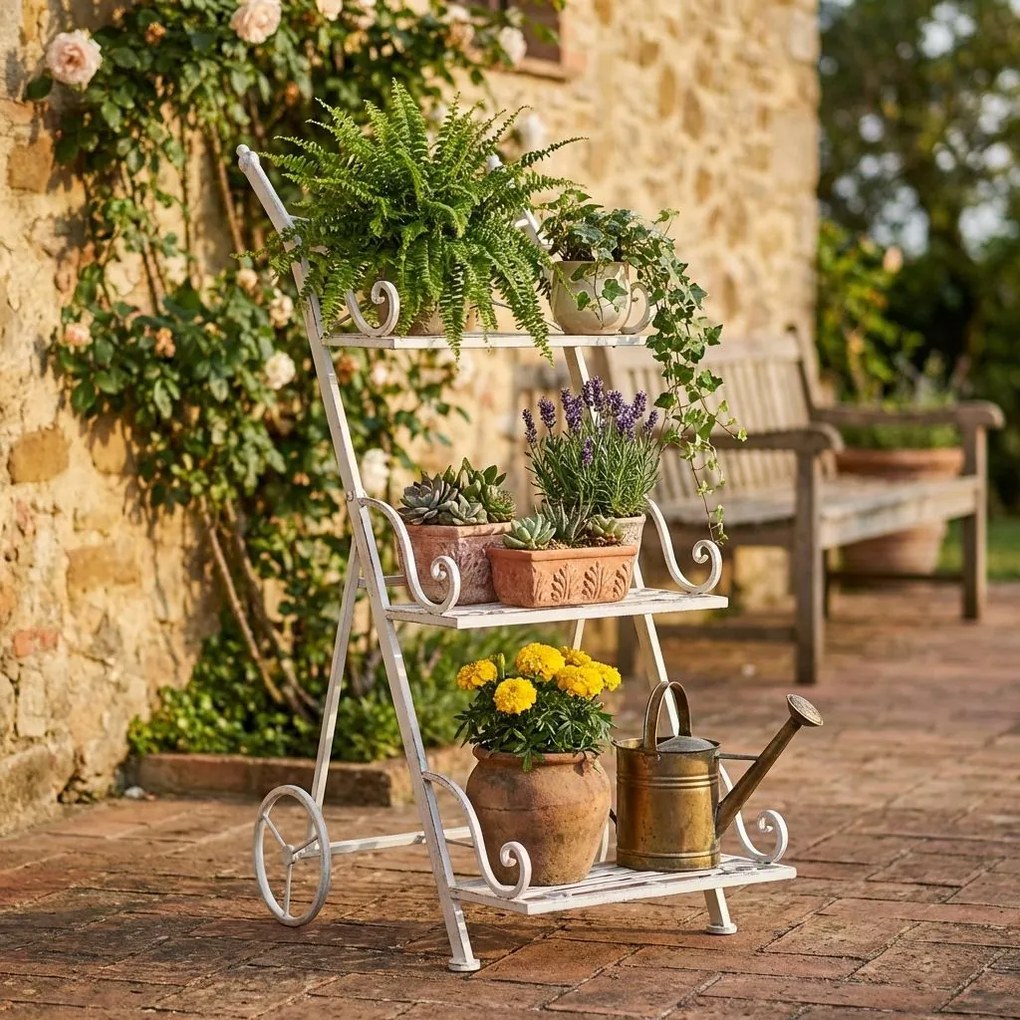 DORIAN - eatagere bianco ossidato