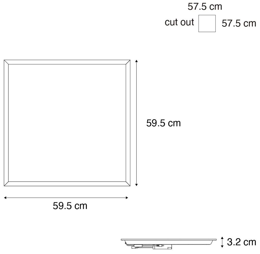 Pannello LED da incasso bianco quadrato con LED 3000K - 6500K con dip switch - Seagal