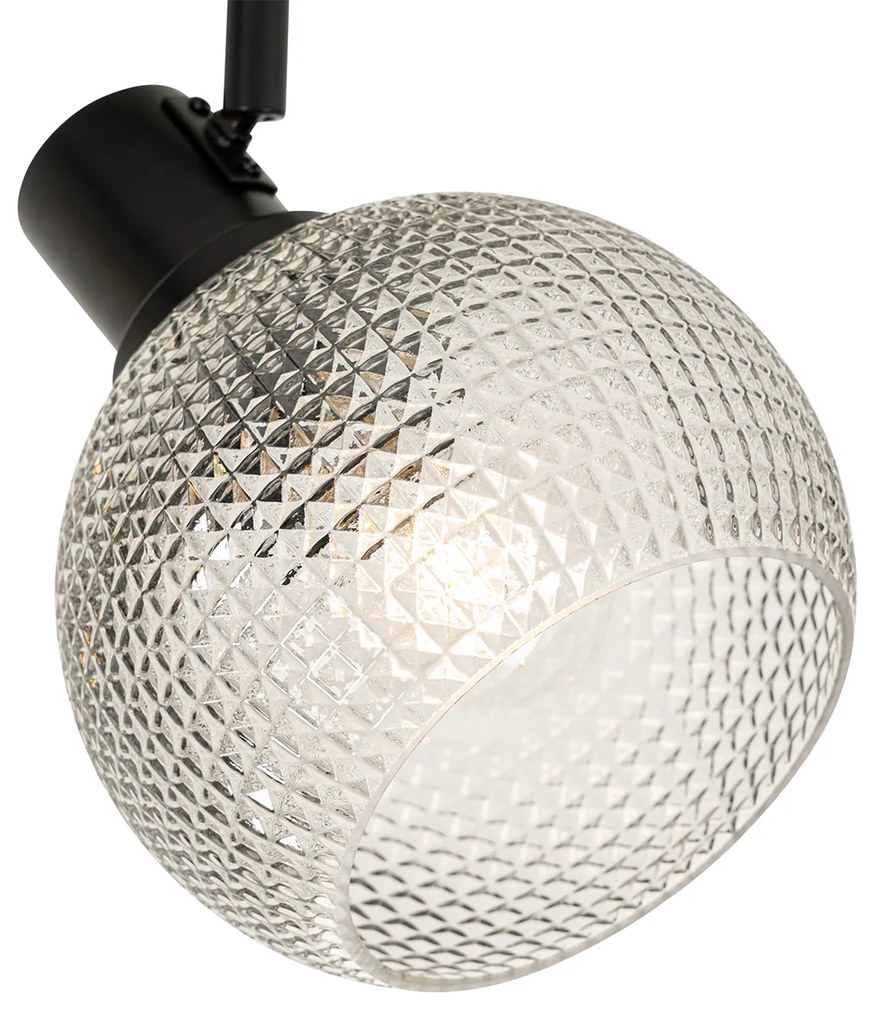 Faretto di design nero con vetro fumé 3 luci - Chico