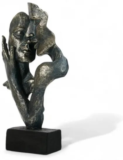 Decorazione da tavolo 31,5 x 9,5 x 19 cm in resina con finitura patinata