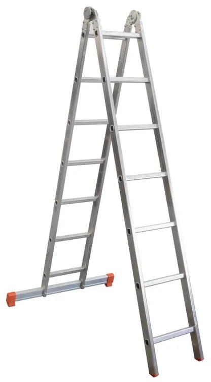 Scala multiposizione FACAL Hobby in alluminio 7 + 7 gradini portata massima 150 kg EN 131 per lavori fino a 5.22 m