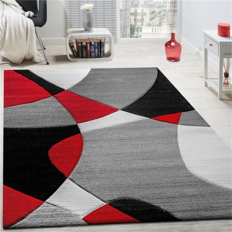 Tappeto a Pelo Corto  Forme Geometriche Colori Assortiti  Colore Marrone, Dimensioni cm 120x170