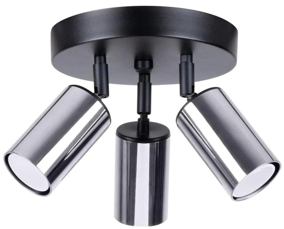 Sollux SL.1369 - Faretto WINX 3xGU10/10W/230V nero/cromo