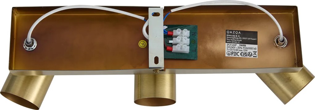 Plafoniera moderna bronzo 3 luci regolabile rettangolare - Jeana