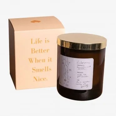 Candela Aromatica (200 Gr) Zodiac Collection Bianco & Libra - Sklum
