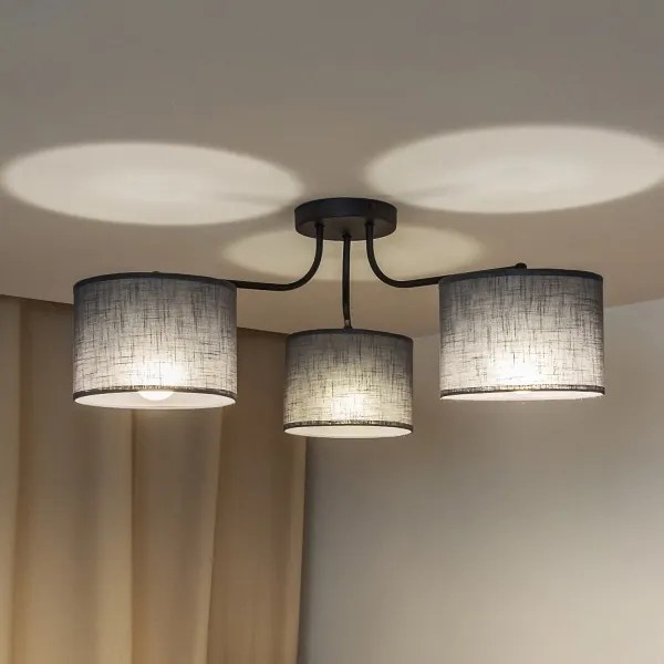 Plafoniera ALBA 3xE27/15W/230V grigio