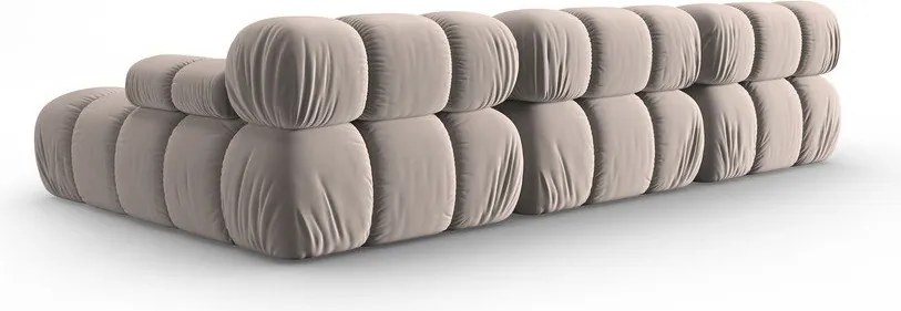 Divano angolare componibile in marrone chiaro (con penisola a destra) con rivestimento in velluto Bellis – Micadoni