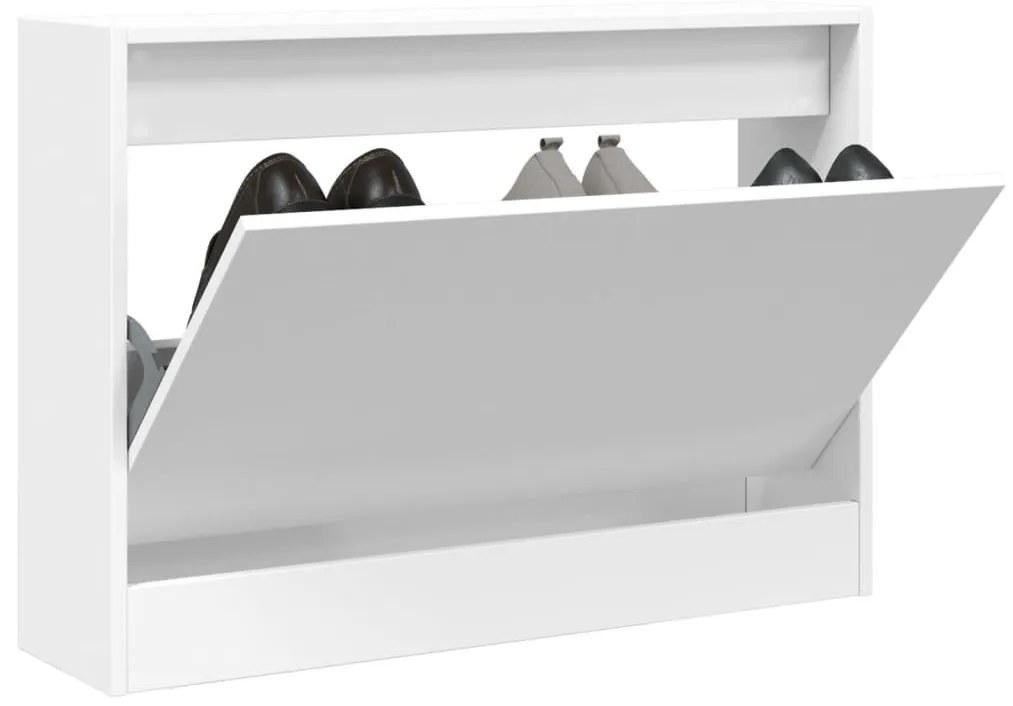 Scarpiera Bianca 80x21x57 Cm İn Legno Multistrato /