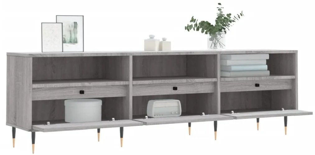 Mobile Porta TV Grigio Sonoma 150x30x44,5 cm Legno Multistrato