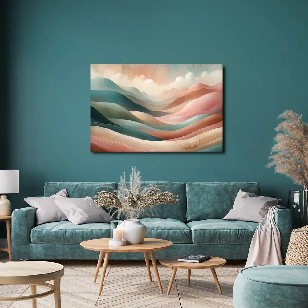Quadro su tela – Onde pastello di paesaggio montano