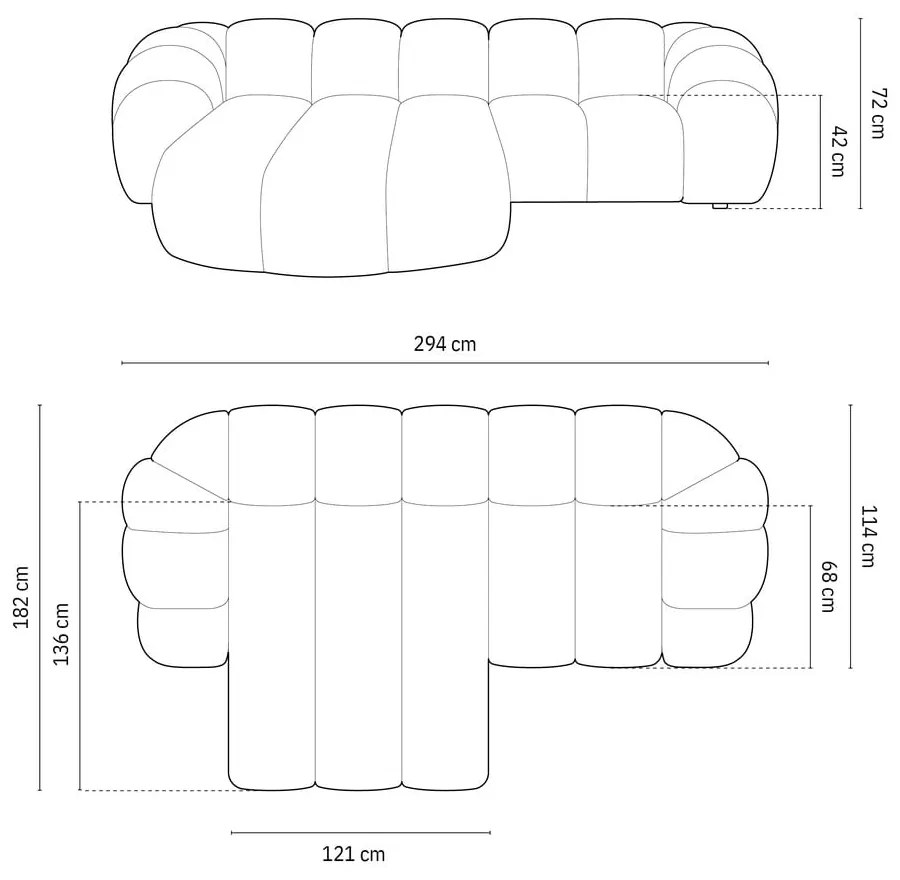 Divano angolare in verde chiaro (con penisola a sinistra) Diana – Micadoni