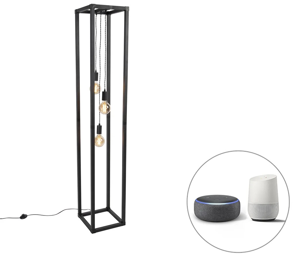 Lampada da terra intelligente nera 3 luci con Wi-Fi G95 - Big Cage