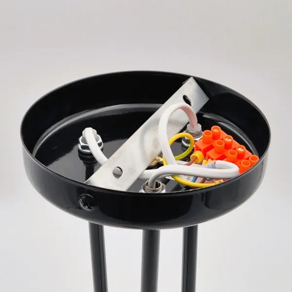 Lampadario a sospensione con supporto rigido IRMA 3xE27/15W/230V nero