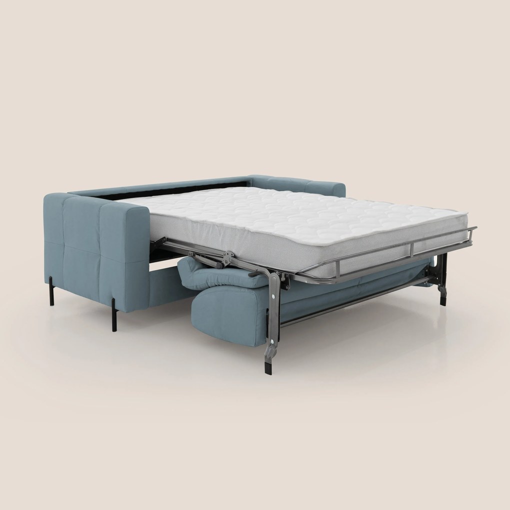 Ortensia divano letto materasso H18 cm con piedi alti in elegante microfibra smacchiabile T11 carta da zucchero