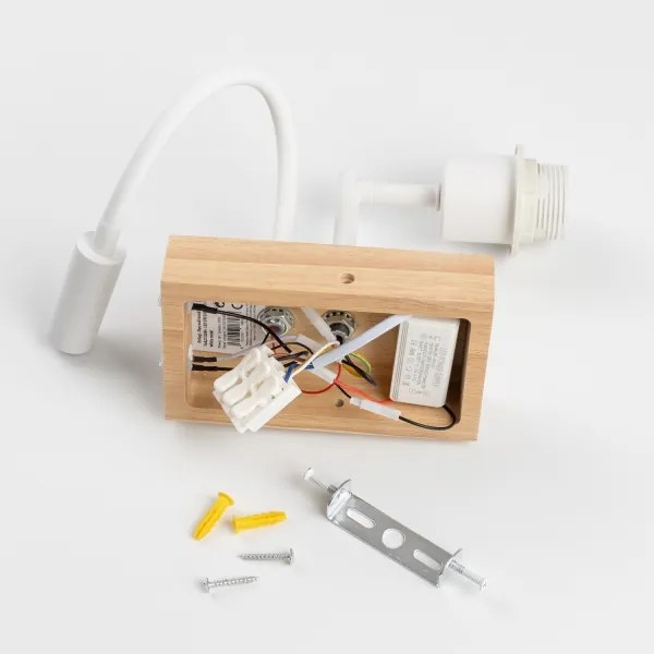 Brilagi - Applique a LED NUBILA WOOD 1xE27/25W/230V + LED/3W quercia/grigio