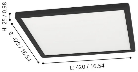Eglo 900094 - LED RGBW Plafoniera dimmerabile ROVITO-Z LED/16,5W/230V nero