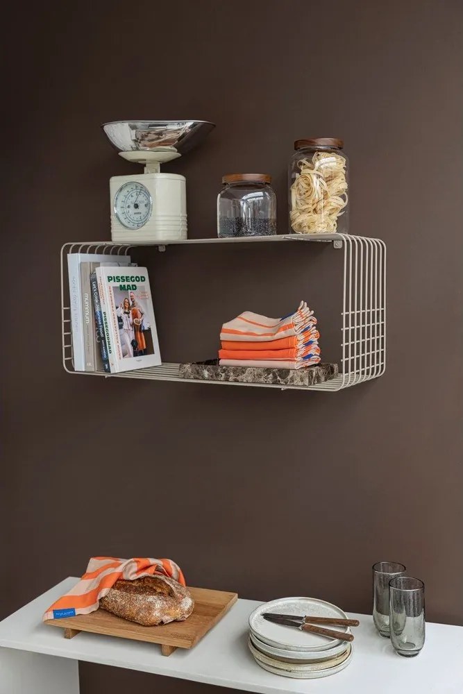 Mensola beige in metallo con ripiani multipli 70 cm Wire – Mette Ditmer Denmark