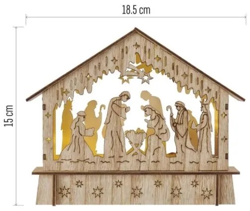 Decorazione natalizia LED 6xLED/2xAA presepe