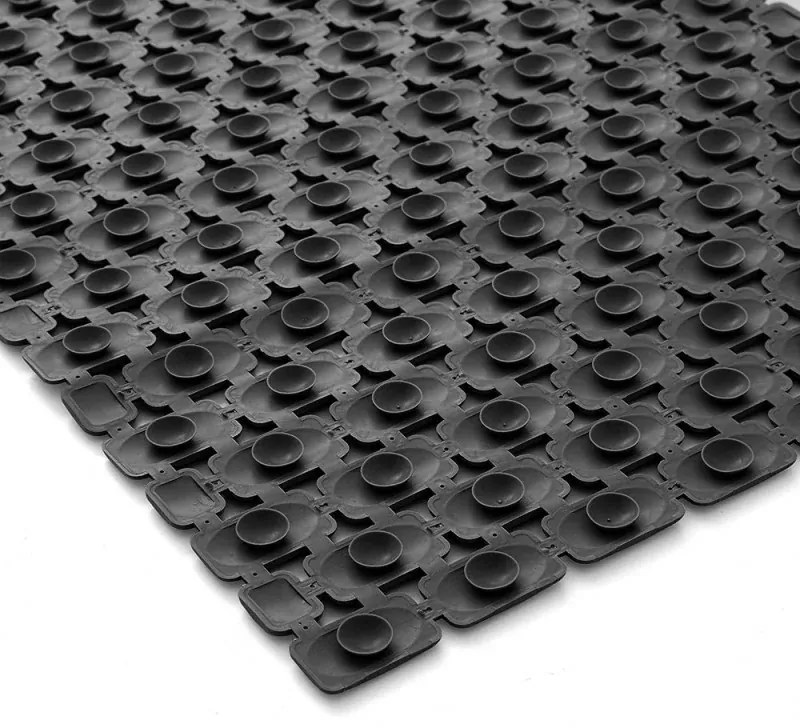 Tappetino antiscivolo doccia nero 40x73 cm in plastica Spring