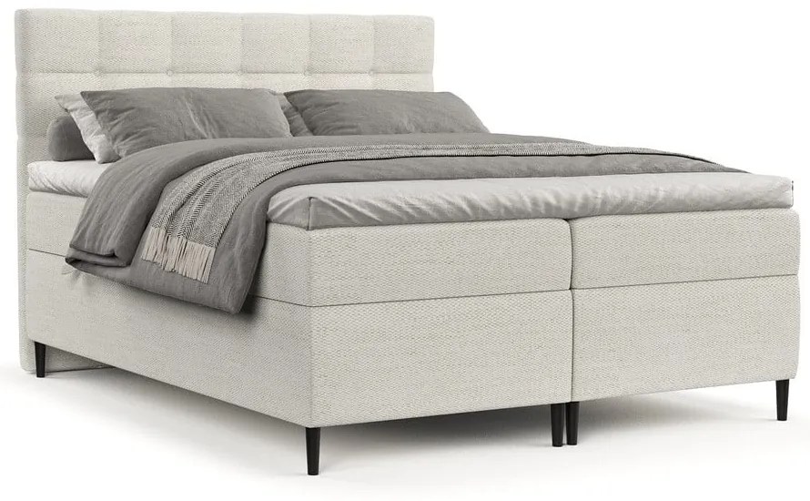 Letto boxspring crema con contenitore 140x200 cm Urbaneo - Maison de Rêve