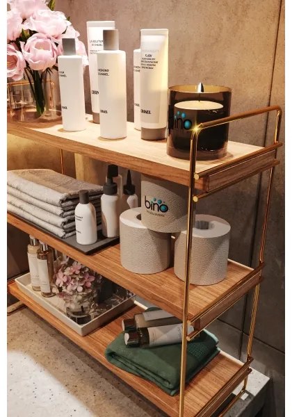 Organizzatore per scaffali 45x40 cm oro/marrone