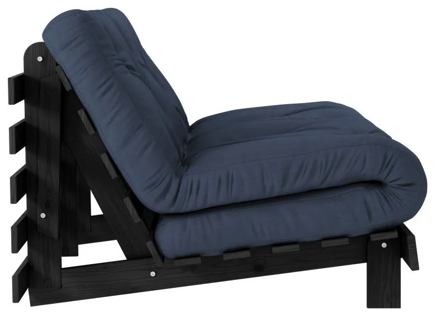 Divano letto blu scuro 140 cm Roots Black Night - Karup Design