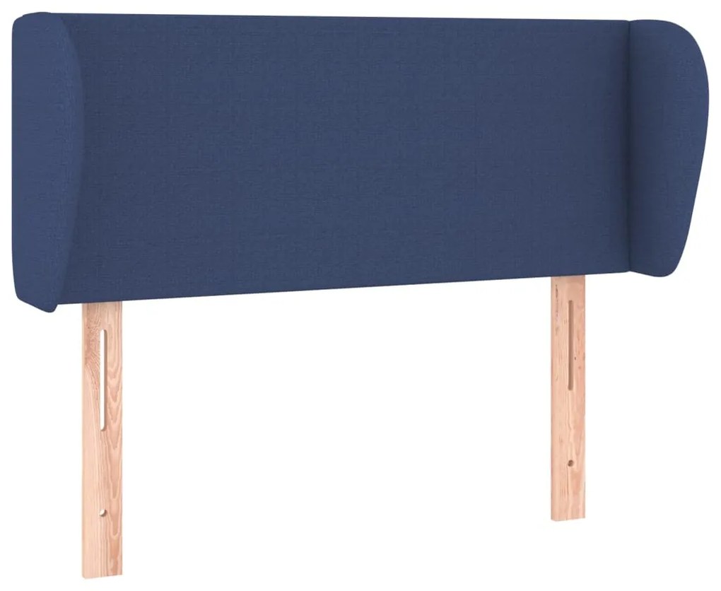 Testiera ad orecchio blu 103x23x78/88cm in tessuto