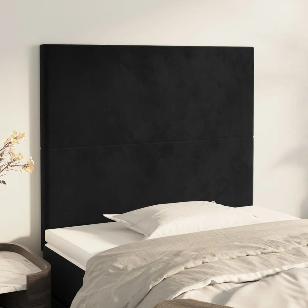 Testiere 2 Pz Nere 100x5x78/88 Cm İn Velluto /