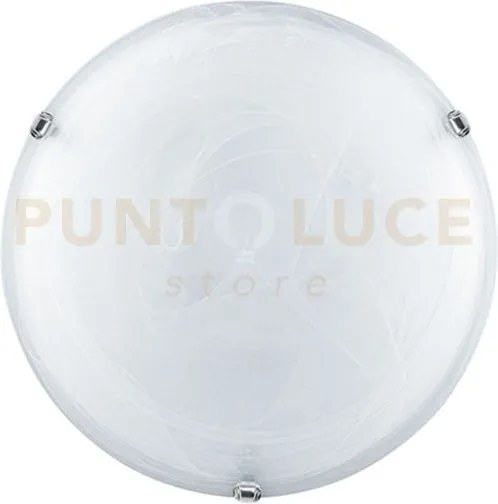 Plafoniera duna bianca 3 luci attacco e27 50x50x11cm in vetro satinato