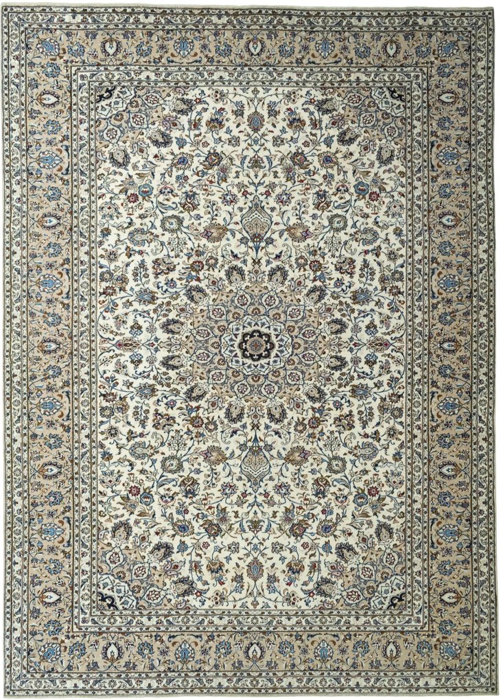 Kashan Tappeto 300 x 420 Beige (Iran) Annodato A Mano