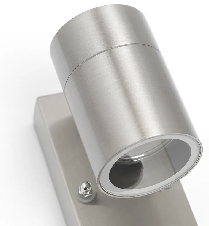 Lampada da parete per esterni in acciaio IP44 con sensore di movimento - Solo