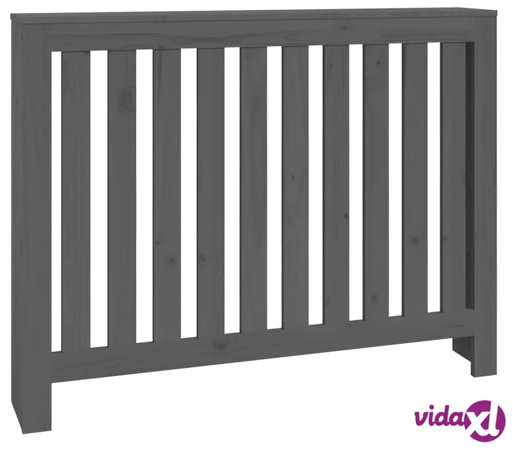 vidaXL Copertura Termosifone Grigia 108,5x19x84 cm Legno Massello Pino