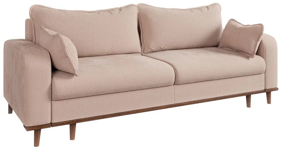 Divano beige in velluto a coste 220 cm Beata - Ropez