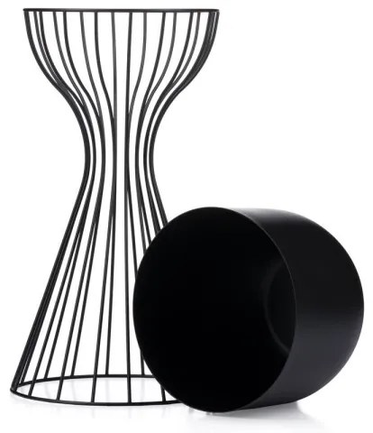 Vaso da fiori in metallo LOFT 46x20 cm nero