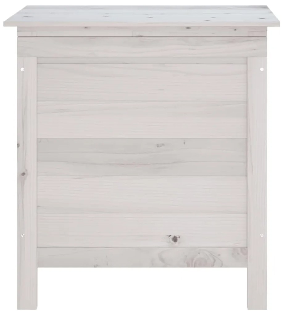 Contenitore giardino bianco 50x49x56,5 cm legno massello abete