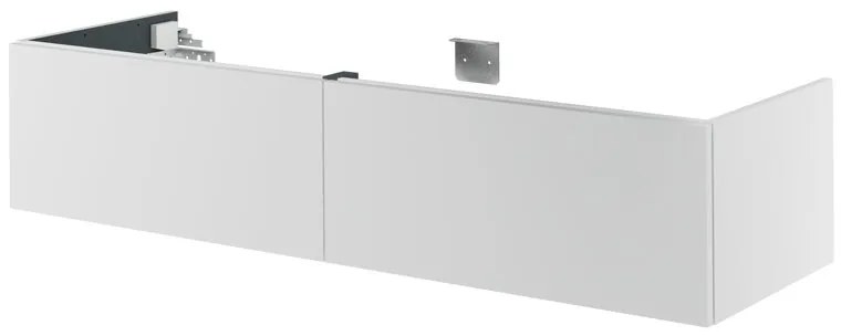 Mobile da bagno sotto lavabo SENSEA Neo bianco laccato L 150 x H 32 x P 48 cm 2 cassetti, lavabo non incluso