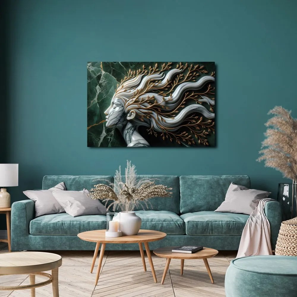 Quadro su tela – Dea della foresta con rami tra i capelli