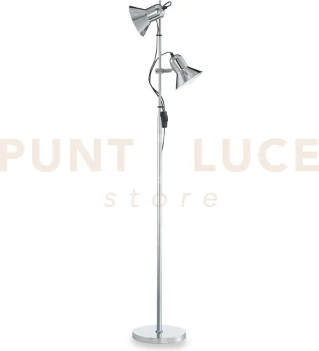 Polly lampada da terra orientabile cromo 2 luci attacco e27
