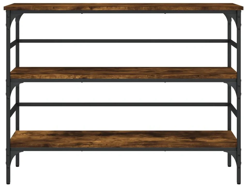 Tavolo consolle rovere fumo 100x32x75 cm legno multistrato
