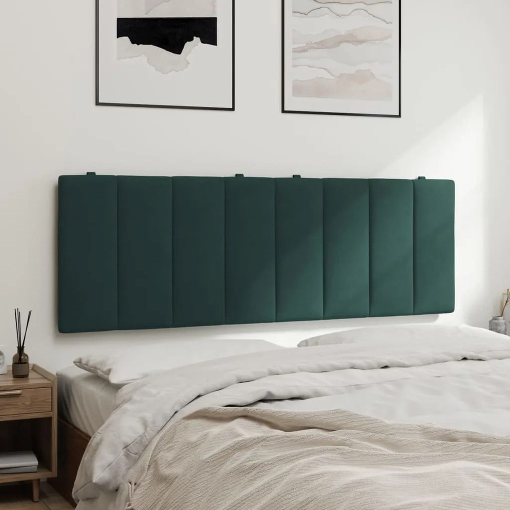 Cuscino testiera verde scuro 140 cm in velluto