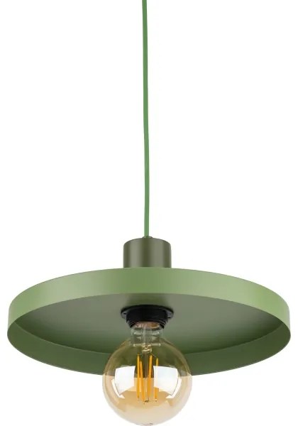 Lampadario a sospensione con filo SILA 1xE27/15W/230V diametro 30 cm verde