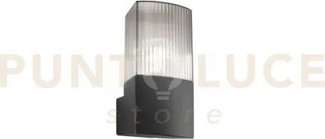 Applique dark antracite e fume' 1 luce attacco e27 ip54 10,6x11,9x2...