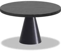 Art Black - Tavolo da pranzo rotondo 120 cm in legno laminato con base a cono in metallo, top nero